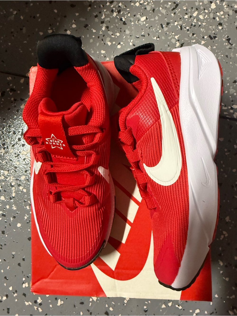 Nike Red and White Kids' Athletic Shoes Sz 12 No tie